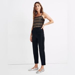 Madewell black tuxedo stripe straight ankle pants